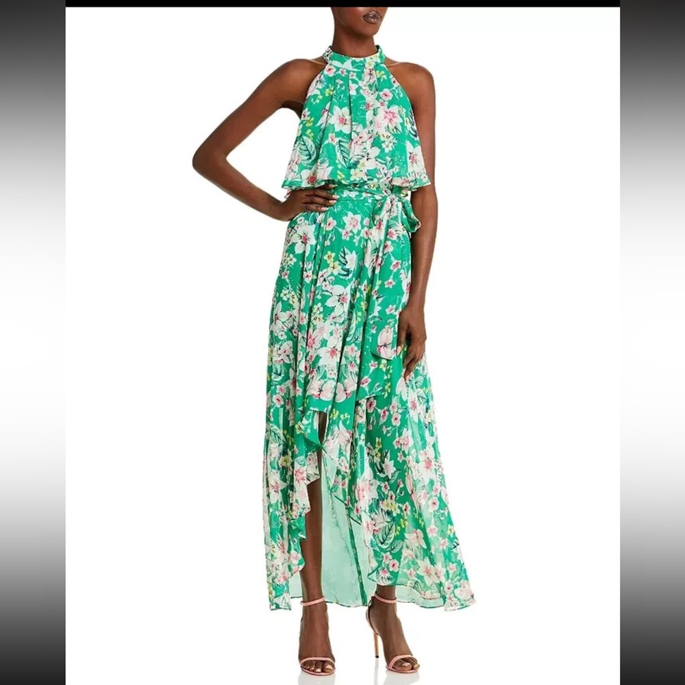 Eliza J green high low dress 10
